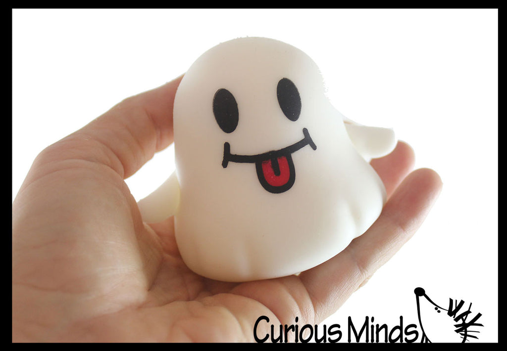Ghost Soft Cream Doh Filled Stress Ball - Squishy Gooey Squish Sensory Squeeze Balls - Spooky Halloween