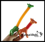 Cute Giraffe Neck Pull and Pop Snap Animal Expanding Flexible Accordion Tube Toy - Free Play - Open Ended Fidget Toy