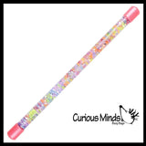 Glitter Baton - Twirling Wand for Dance, Parties, Liquid Motion Calm Down Fidget Water Sparkle Drip Timer