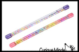 Glitter Baton - Twirling Wand for Dance, Parties, Liquid Motion Calm Down Fidget Water Sparkle Drip Timer