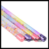 Glitter Baton - Twirling Wand for Dance, Parties, Liquid Motion Calm Down Fidget Water Sparkle Drip Timer
