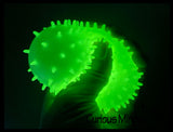 Glow in the Dark Spiky Doh Filled Stress Ball - Glob Balls - Squishy Gooey Shape-able Squish Sensory Squeeze Balls