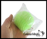 Glow in the Dark Spiky Doh Filled Stress Ball - Glob Balls - Squishy Gooey Shape-able Squish Sensory Squeeze Balls