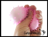 Glow in the Dark Spiky Doh Filled Stress Ball - Glob Balls - Squishy Gooey Shape-able Squish Sensory Squeeze Balls