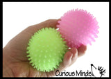 Glow in the Dark Spiky Doh Filled Stress Ball - Glob Balls - Squishy Gooey Shape-able Squish Sensory Squeeze Balls
