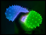 Glow in the Dark Spiky Doh Filled Stress Ball - Glob Balls - Squishy Gooey Shape-able Squish Sensory Squeeze Balls