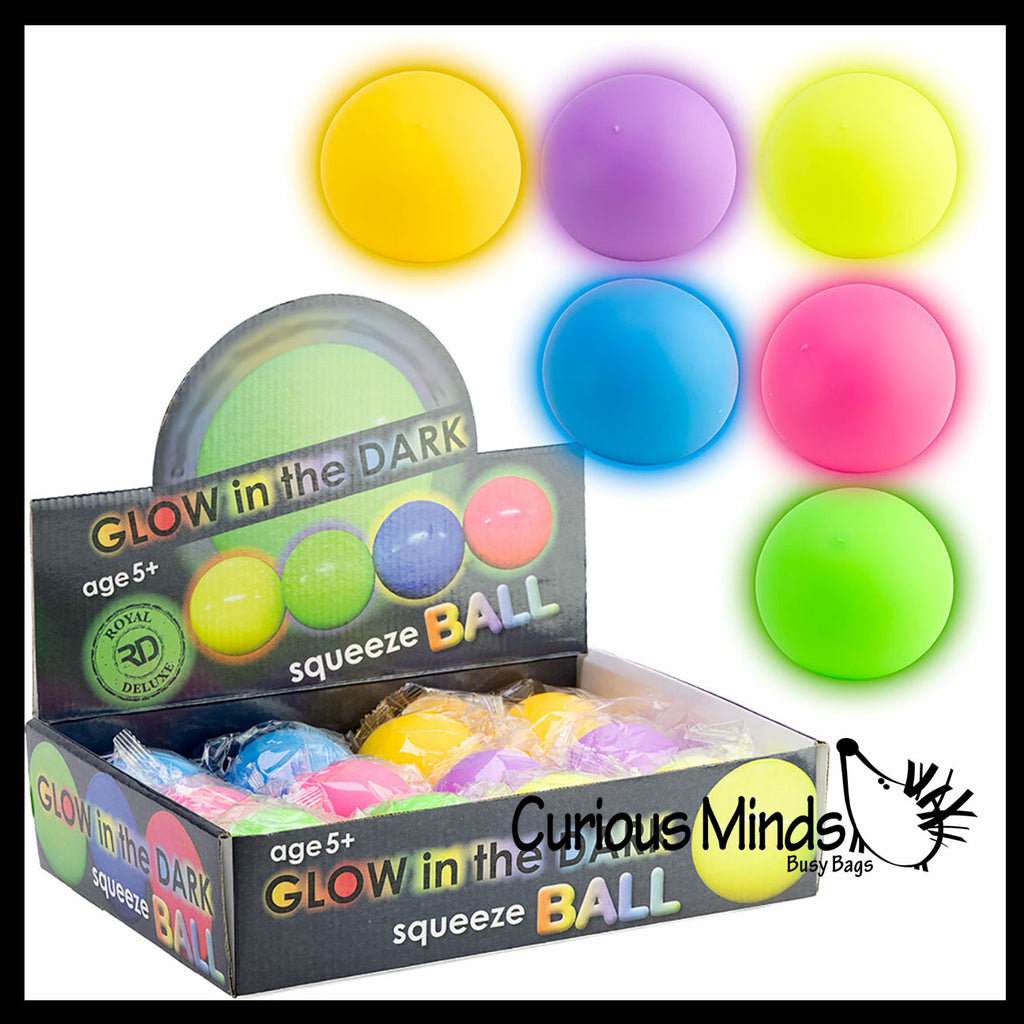 Glow in the Dark Doh Filled Stress Ball - Glob Balls - Squishy Gooey Shape-able Squish Sensory Squeeze Balls