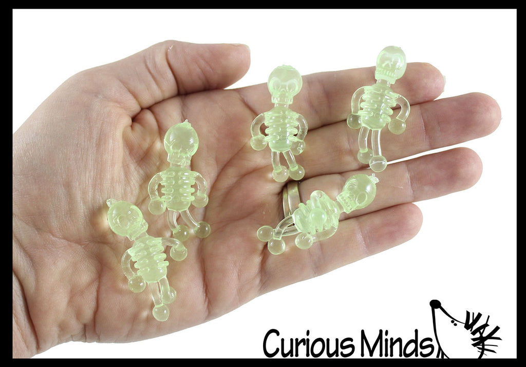 Sticky Tumbling Skeletons - Glow in the Dark - Stretchy Skeleton - Fidgets - Anatomy - Halloween