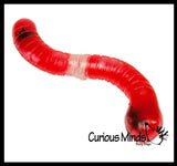 Jumbo Gross Worm - Large Squishy Sensory Gooey Fidget Toy - Filled with Bugs and Maggots