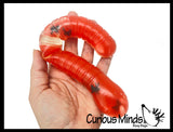 Jumbo Gross Worm - Large Squishy Sensory Gooey Fidget Toy - Filled with Bugs and Maggots