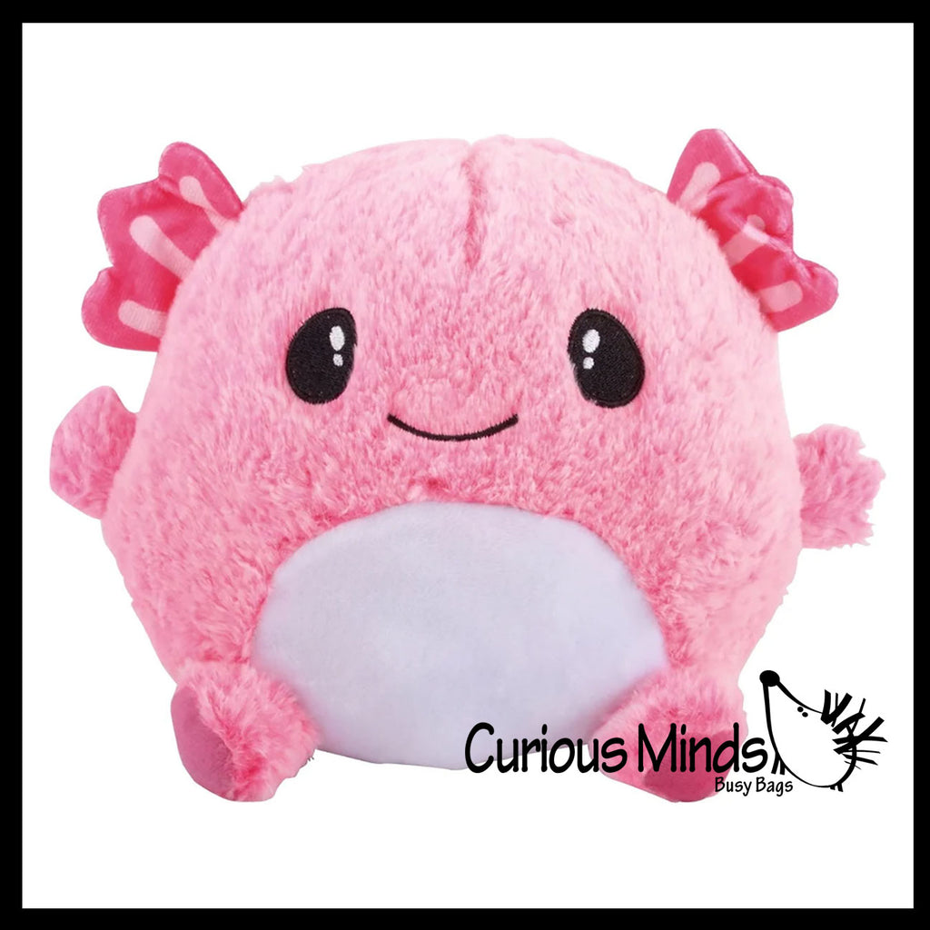 Round Gumball Axolotl Plush Stuffed Animals- Adorable Walking Fish Toy - Plush Stuffie Plushy Cuddly Toy Ball