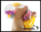 Gumball Machine Molecule Ball - Squishy Fidget Ball - Unique Fun Stress Ball Filled with Squishy Balls
