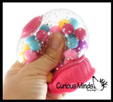 Gumball Machine Molecule Ball - Squishy Fidget Ball - Unique Fun Stress Ball Filled with Squishy Balls