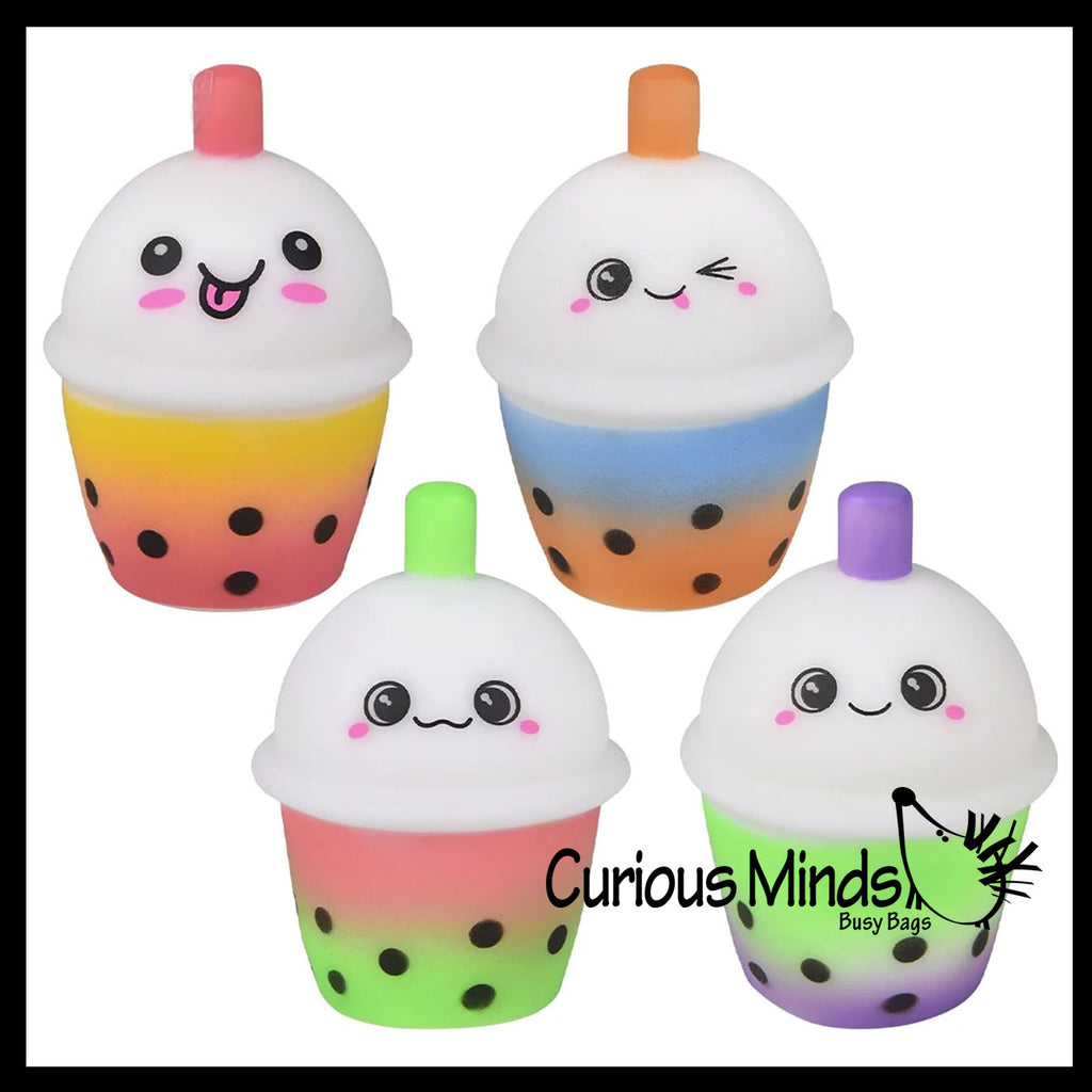 NEW - Bubble Tea Drink Squishy Squeeze Stress Ball Soft Doh Filling - Like Shaving Cream - Sensory, Fidget Toy