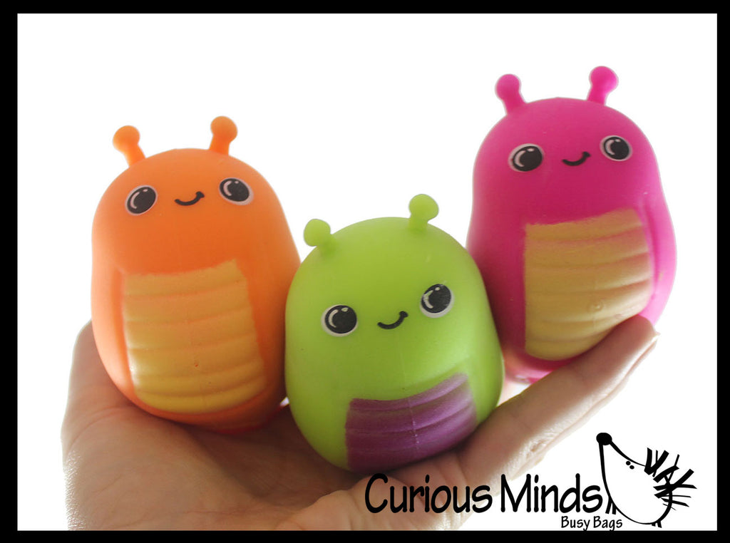 NEW - Slug Squishy Squeeze Stress Ball Soft Doh Filling - Like Shaving Cream - Sensory, Fidget Toy