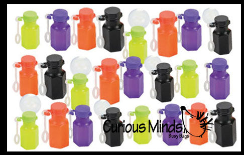 Bubbles Container Mini Halloween Mini Bubble Bottles - 4 Spooky Colors - Halloween Prize Toy ...