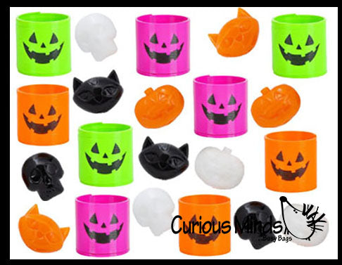 Halloween 48 Piece Small Toy Set - Sticky Mochi Characters, and Jack O Lantern Spring Coils - Trick or Treat (4 Dozen)