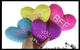 Valentine's Day Plush Conversation Hearts - Adorable Stuffed Animal Party Favor Toy