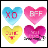 Valentine's Day Plush Conversation Hearts - Adorable Stuffed Animal Party Favor Toy