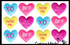 Valentine's Day Plush Conversation Hearts - Adorable Stuffed Animal Party Favor Toy