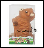 Highland Cow Large Mochi - Cute Animal Gummy Mochi Fidget Squishy Animals - Cute Individually Wrapped Toys - Sensory, Stress, Fidget Party Favor Toy