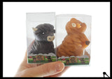 Highland Cow Large Mochi - Cute Animal Gummy Mochi Fidget Squishy Animals - Cute Individually Wrapped Toys - Sensory, Stress, Fidget Party Favor Toy