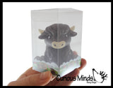 Highland Cow Large Mochi - Cute Animal Gummy Mochi Fidget Squishy Animals - Cute Individually Wrapped Toys - Sensory, Stress, Fidget Party Favor Toy