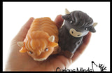 Highland Cow Large Mochi - Cute Animal Gummy Mochi Fidget Squishy Animals - Cute Individually Wrapped Toys - Sensory, Stress, Fidget Party Favor Toy