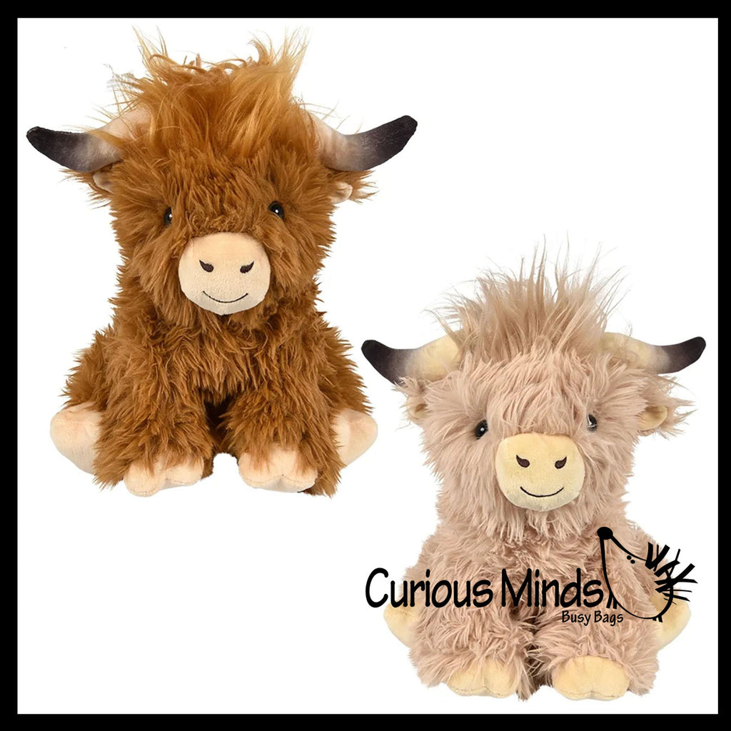 Plush Highland Cow - Heirloom Soft Hairy Cow Stuffed Animal - Cute Adorable Farm