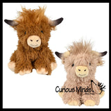 Plush Highland Cow - Heirloom Soft Hairy Cow Stuffed Animal - Cute Adorable Farm