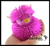 Puffer Highland Cow Fidget Toys - Air Filled Hairy Cute Long Hair Cows
