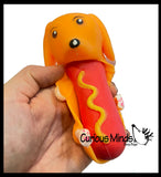 NEW - Hot Dog - Dachshund in Bun - Squishy Squeeze Stress Ball Soft Doh Filling - Like Shaving Cream - Sensory, Fidget Toy