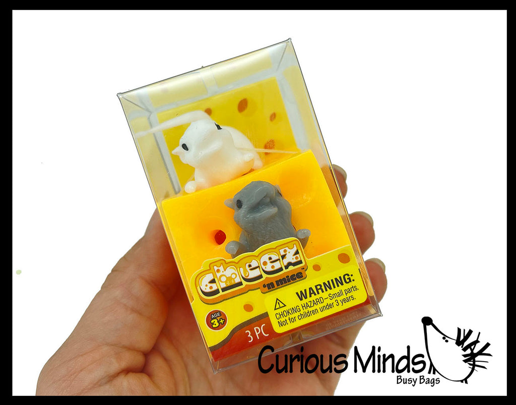 Mouse and Cheese Stretchy Fidget Toy Peek a Boo Fun Cute Toy