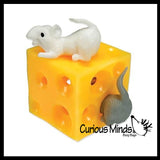Mouse and Cheese Stretchy Fidget Toy Peek a Boo Fun Cute Toy