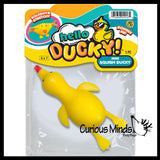 Small Doh Filled Yellow Laying Down Goose Ducky - Squeezy Duck Shaped Stress Squishy Ball
