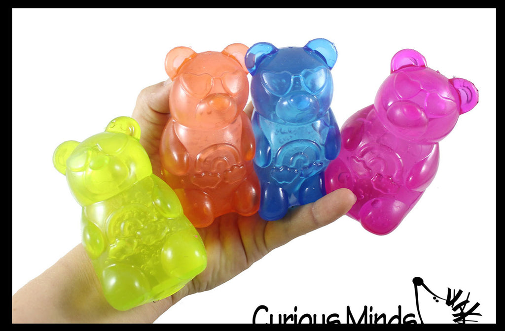 NEW - Gummy Bear Jelly Filled Stress Ball - Squishy Sensory Fidget Toy -  Gel Filling