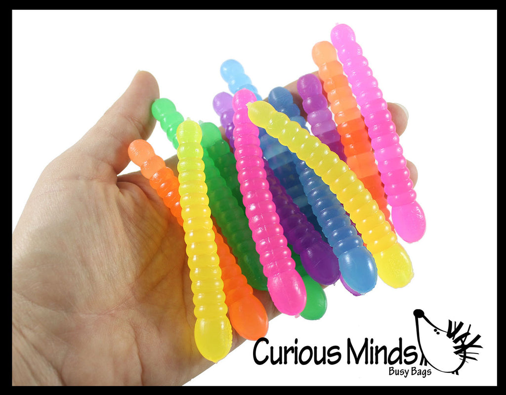 Gummy Worm Squishy Fidget Stretchy Strings - Cute Party Favor - Fake Food Candy Fidget