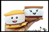 Smores Squishy Squeeze Stress Ball Soft Creamy Doh Filling - Like Shaving Cream - Sensory, Fidget Toy