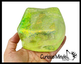 Jumbo 3" Sugar Ice Cube Ball - Thick Glue/Gel Syrup Molasses Stretch Ball - Ultra Squishy and Moldable Slow Rise Relaxing Sensory Fidget Stress Toy Square Ice