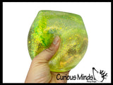 Jumbo 3" Sugar Ice Cube Ball - Thick Glue/Gel Syrup Molasses Stretch Ball - Ultra Squishy and Moldable Slow Rise Relaxing Sensory Fidget Stress Toy Square Ice