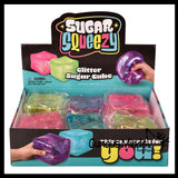 Jumbo 3" Sugar Ice Cube Ball - Thick Glue/Gel Syrup Molasses Stretch Ball - Ultra Squishy and Moldable Slow Rise Relaxing Sensory Fidget Stress Toy Square Ice