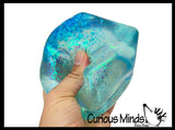 Jumbo 3" Sugar Ice Cube Ball - Thick Glue/Gel Syrup Molasses Stretch Ball - Ultra Squishy and Moldable Slow Rise Relaxing Sensory Fidget Stress Toy Square Ice