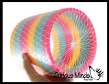 Super Large 6" Circle Rainbow Magic Spring Coil Toy -  Sensory Fidget Toy - Relaxing & Mesmerizing - Stair Walking Fun Classic Toy