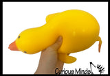 Jumbo Doh Filled Yellow Laying Down Goose Ducky - Rubber Duck Shaped Stress Squishy Ball
