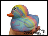 Jumbo Swirled Marbled Print Rubber Ducks - Rubber Duckies - Cute Novelty Prize Reward Giveaway