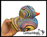 Jumbo Swirled Marbled Print Rubber Ducks - Rubber Duckies - Cute Novelty Prize Reward Giveaway