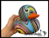 Jumbo Swirled Marbled Print Rubber Ducks - Rubber Duckies - Cute Novelty Prize Reward Giveaway