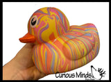Jumbo Swirled Marbled Print Rubber Ducks - Rubber Duckies - Cute Novelty Prize Reward Giveaway