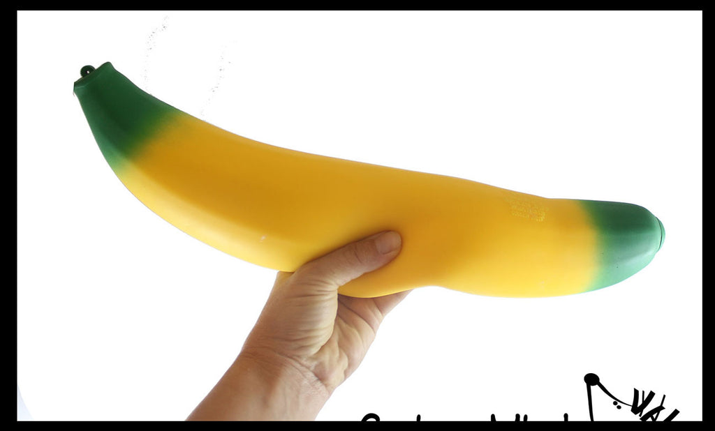 NEW - Jumbo Doh Banana Fruit Soft Fluff- Filled Squeeze Squishy Decompression Stress Balls - Sensory, Stress, Fidget Toy OT Huge