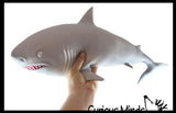 NEW - Jumbo 21.5" Shark Batting Filled Squishy Squeeze Stress Ball Soft Filling - Sensory, Fidget Toy